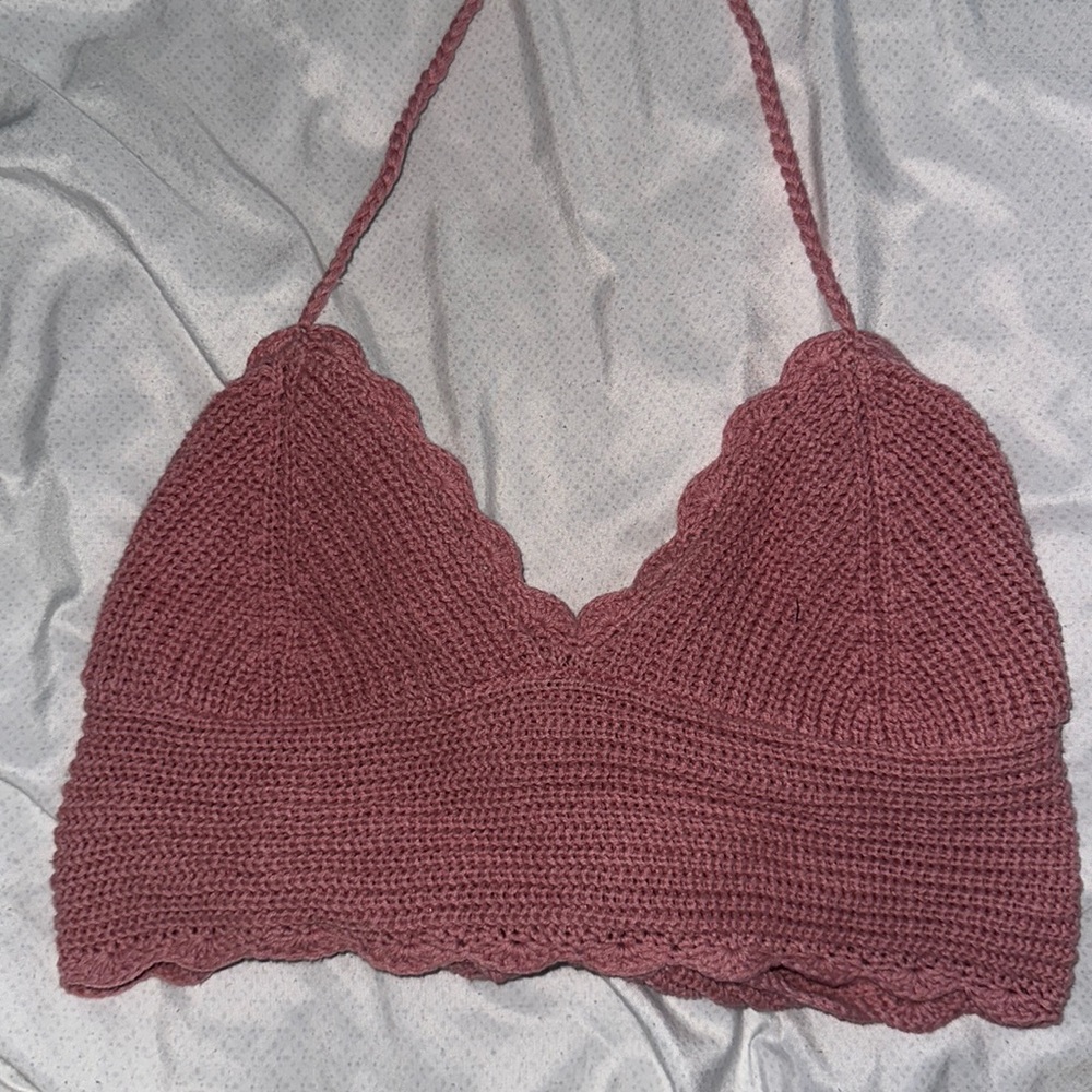 purple knit top